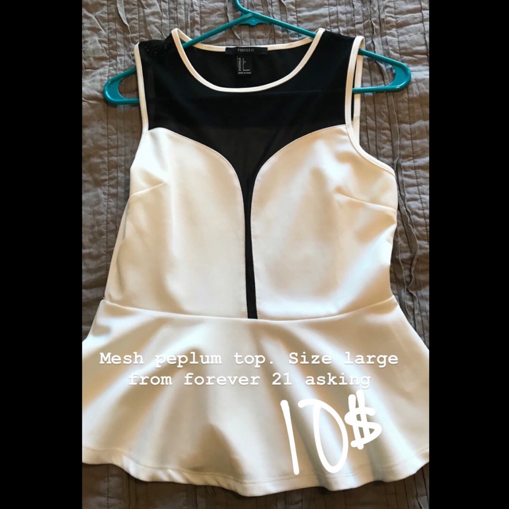 White Peplum Top.